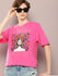 Womens Half Sleeve Round Neck Printed Oversized Fit Tshirts