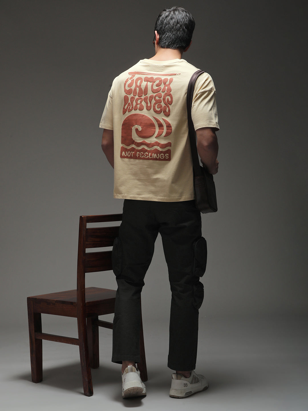 Mens Half Sleeve Drop Shoulder Printed Oversized Fit T-Shirts
