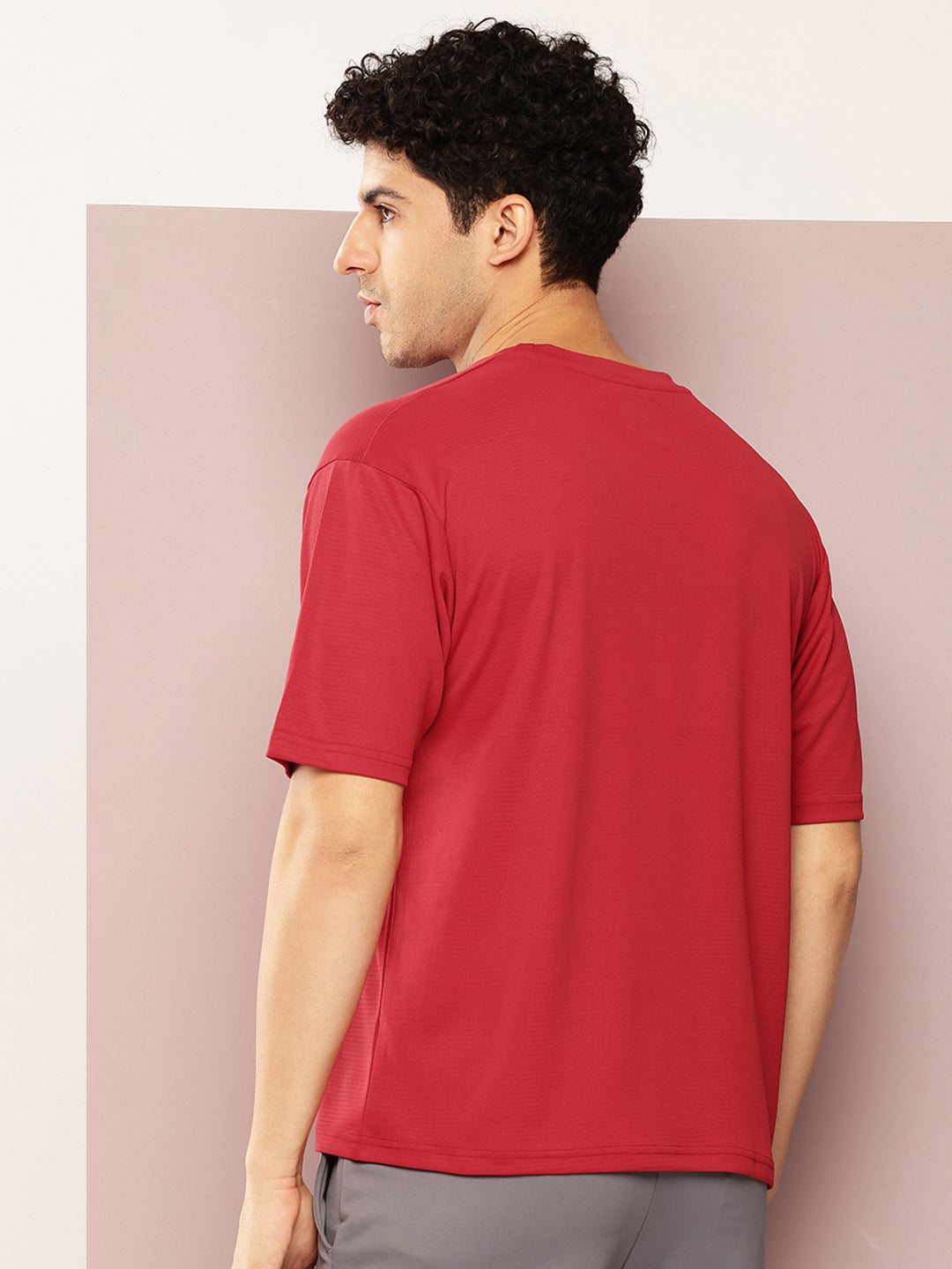 Mens Short Sleeve Round Neck Oversized Polyster Tshirt