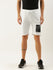 Men White Brand Logo Printed Mid-Rise Regular Shorts