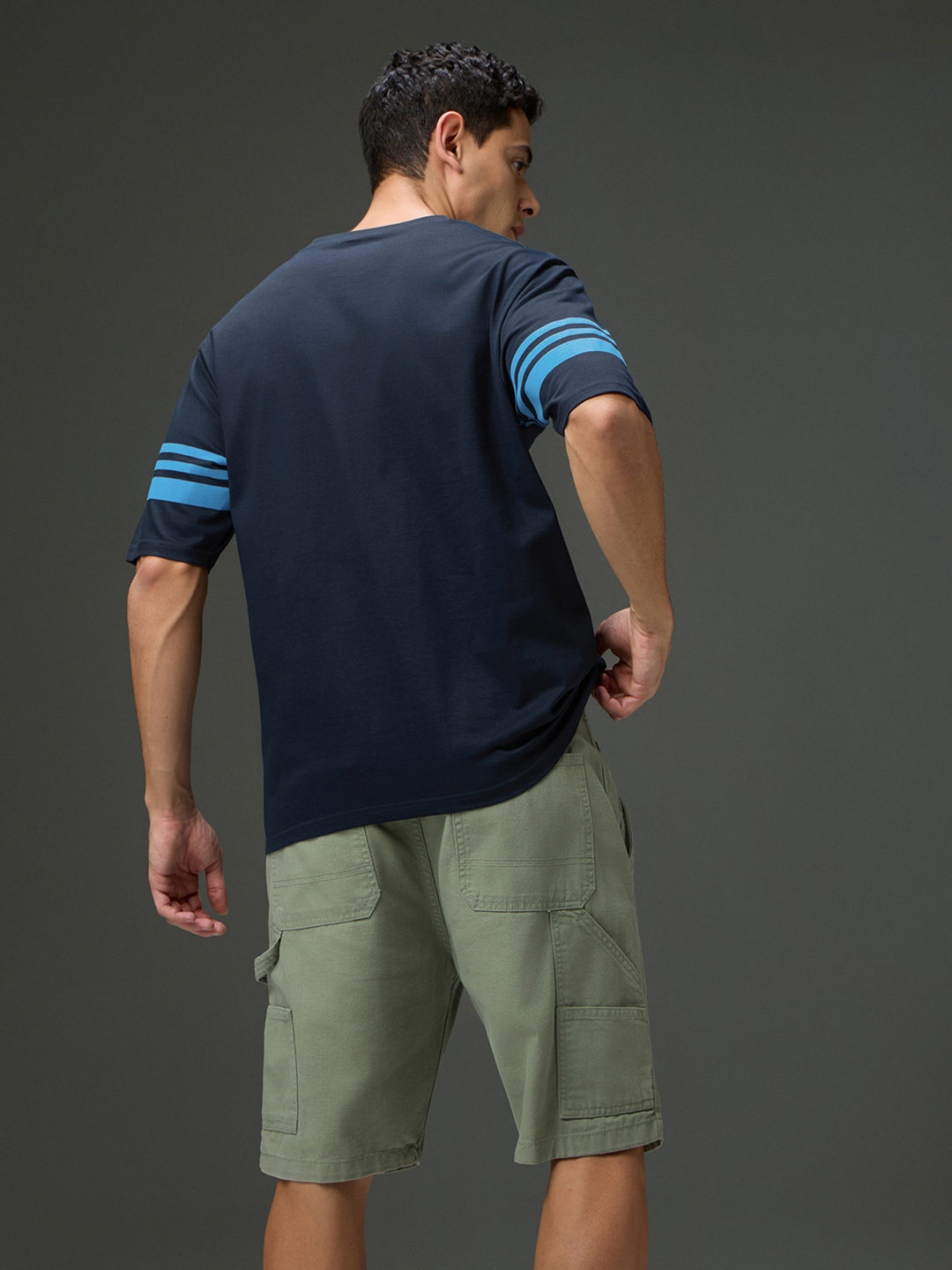Mens Round Neck Half Sleeve Printed Oversized Fit Tshirt