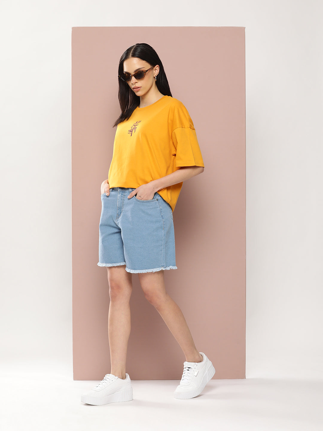 Womens Half Sleeve Drop Shoulder Printed Oversized Fit T-Shirts