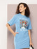 Womens Oversized Short Sleeves Printed Tshirt Dress