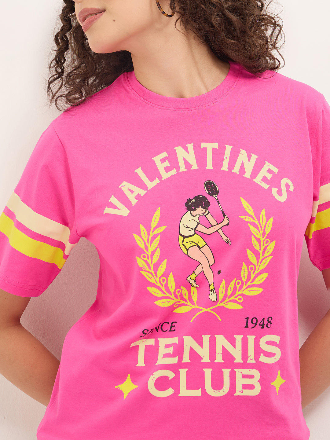 Womens Half Sleeve Round Neck Printed Oversized Fit Tshirts