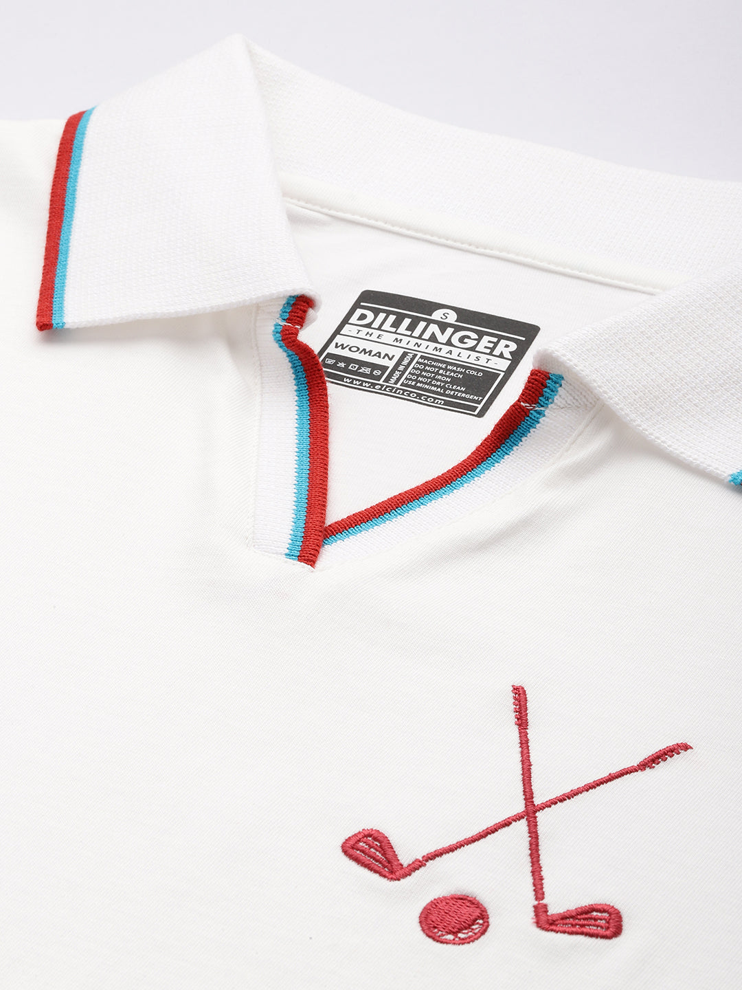 Womens Half Sleeve Polo Neck Embroidered Regular Fit Tshirts