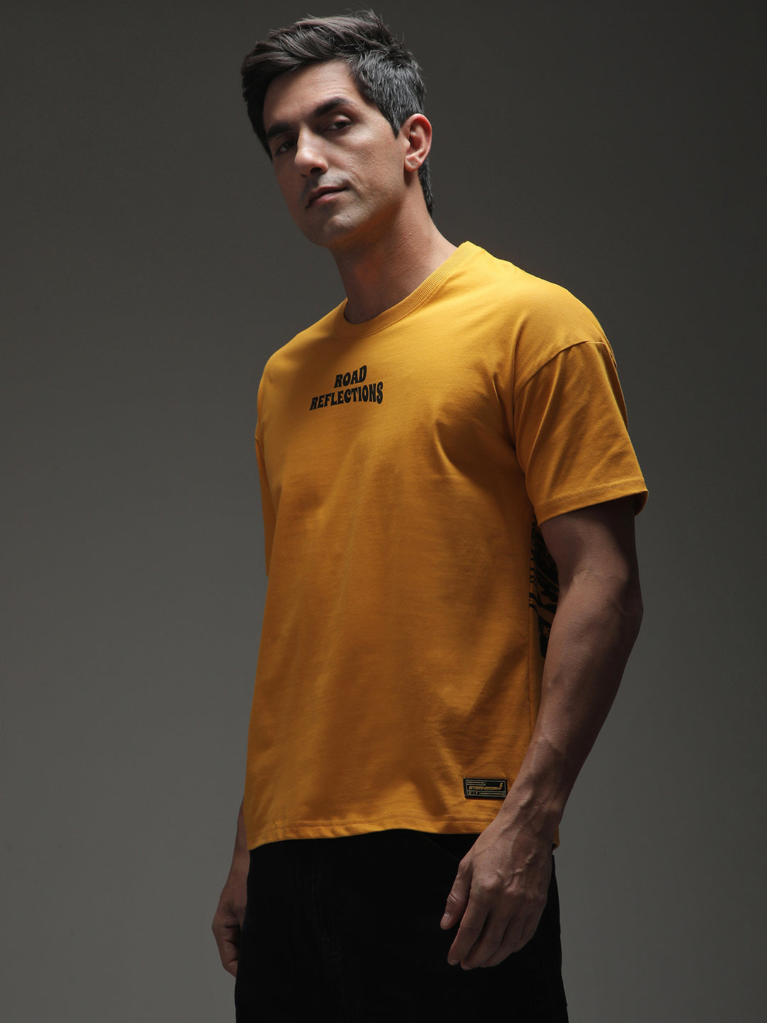 Mens Half Sleeve Drop Shoulder Printed Oversized Fit T-Shirts