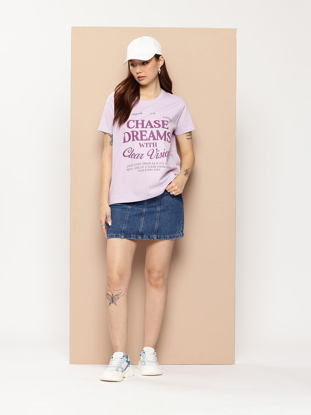 Womens Half Sleeve Round Neck Printed Boxy Fit Tshirts