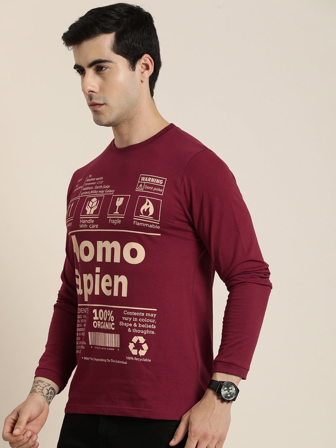 Mens Full Sleeve Round Neck Regular Fit T-Shirts