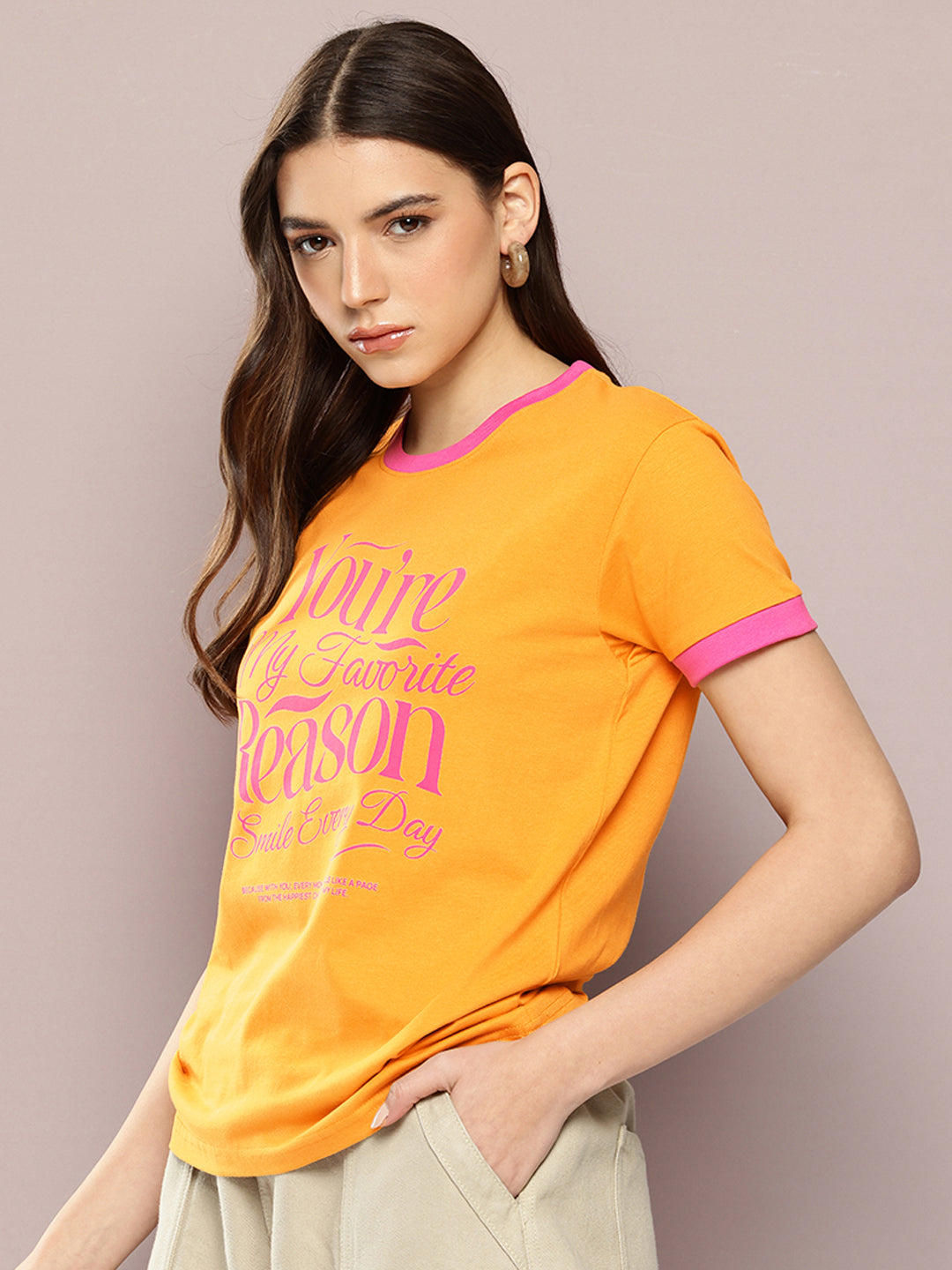 Womens Half Sleeve Round Neck Printed Regular Fit Tshirts