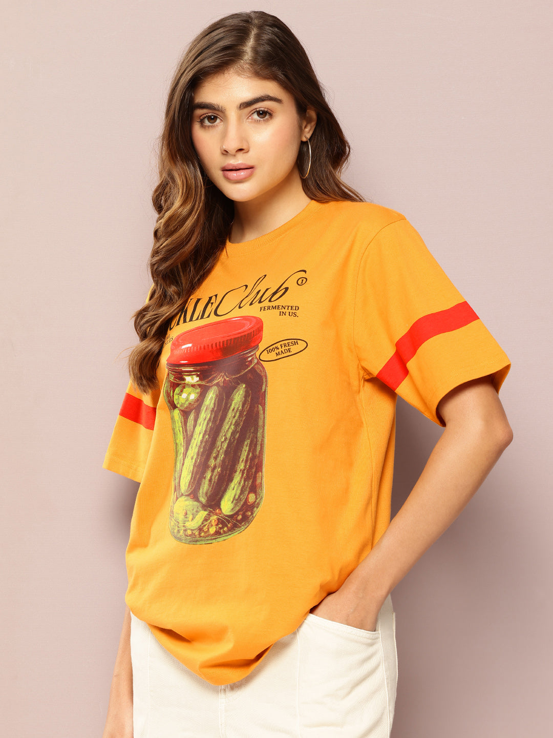 Womens Short Sleeve Printed Oversized Fit Tshirt