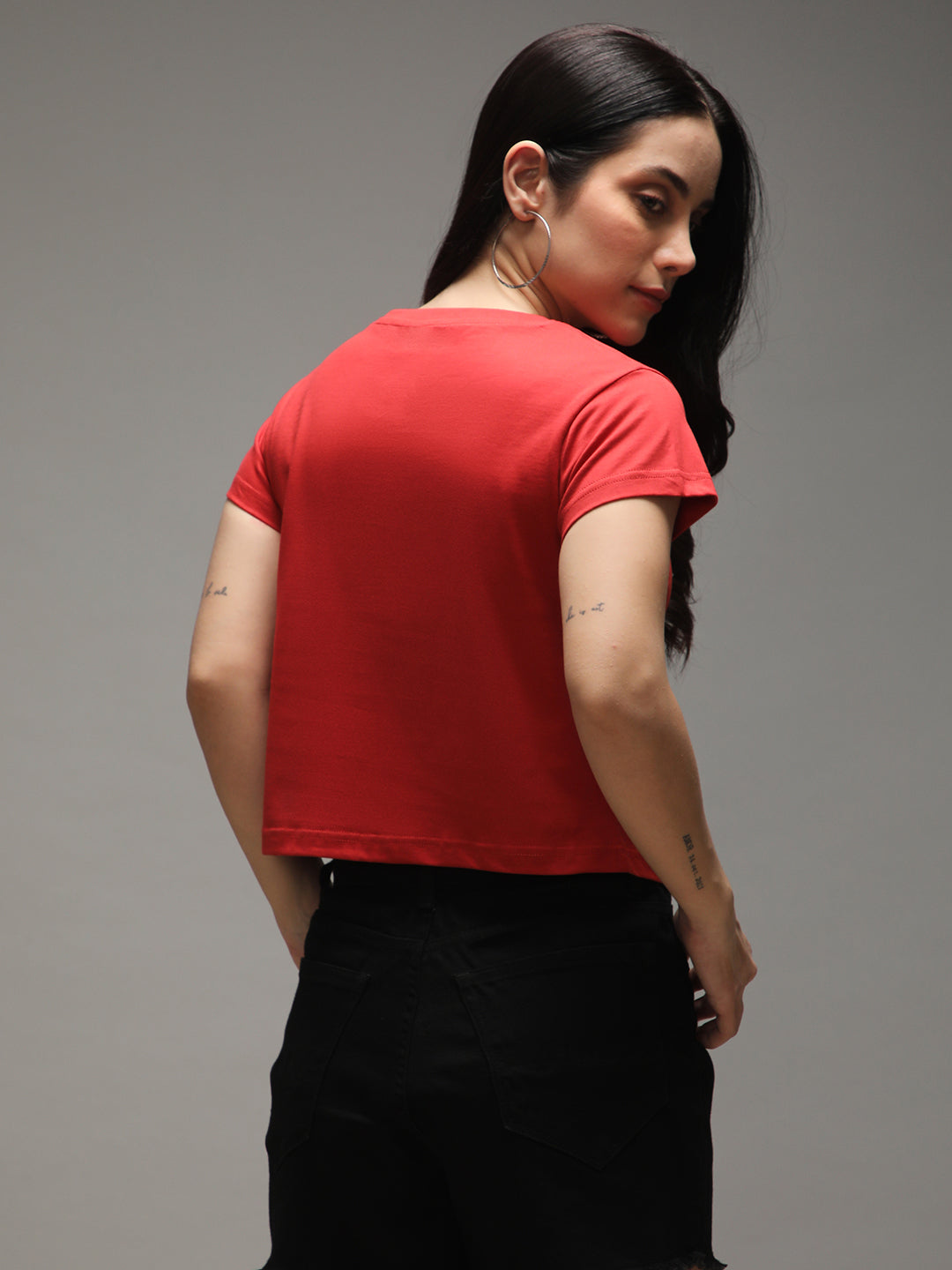 Womens Half Sleeve Round Neck Printed Regular Fit Tshirts