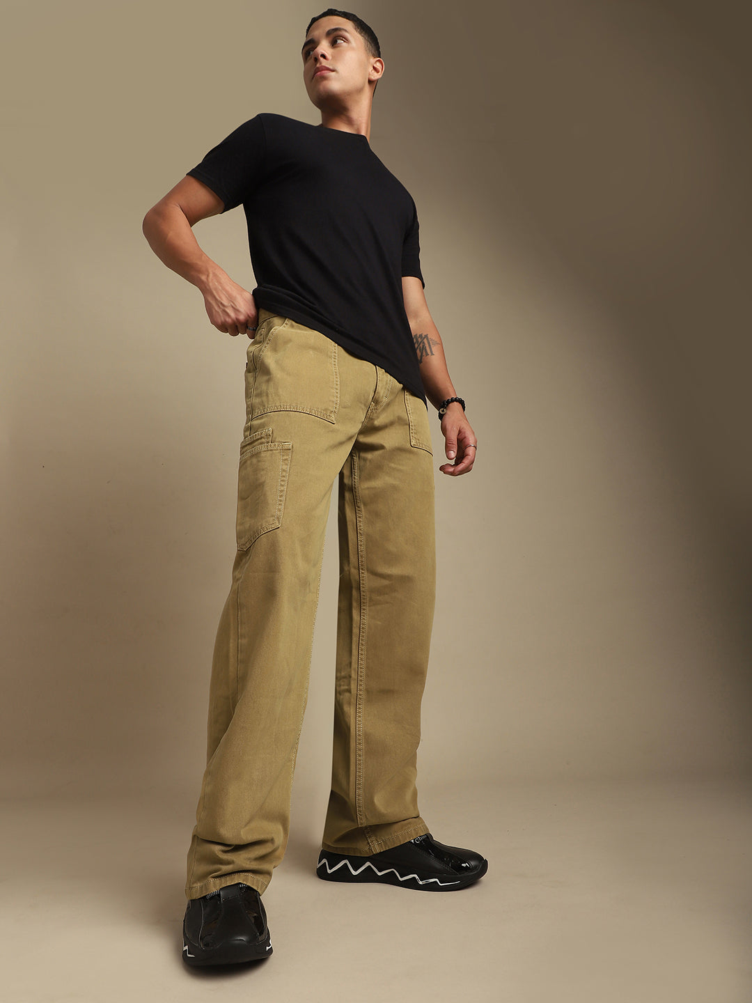 Men Plain Cargo Jeans