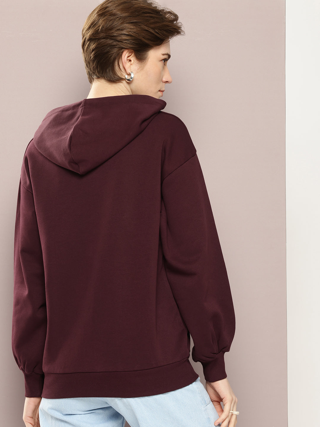 Womens Long Sleeve Oversized Hooded Sweatshirt