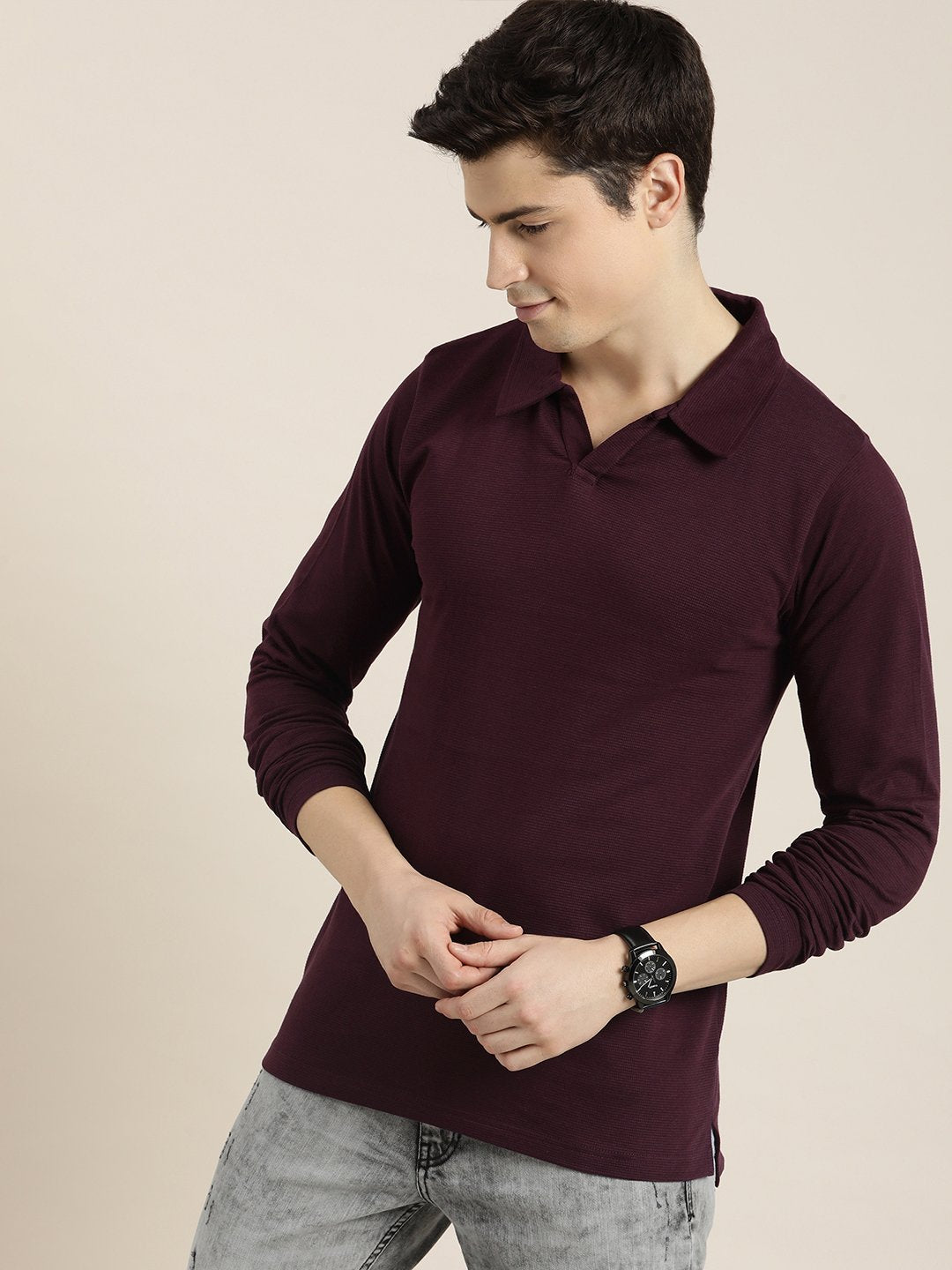 Mens Full Sleeve Regular Fit Polo T-Shirts