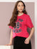 Womens Half Sleeve Round Neck Printed Oversized Fit Tshirts
