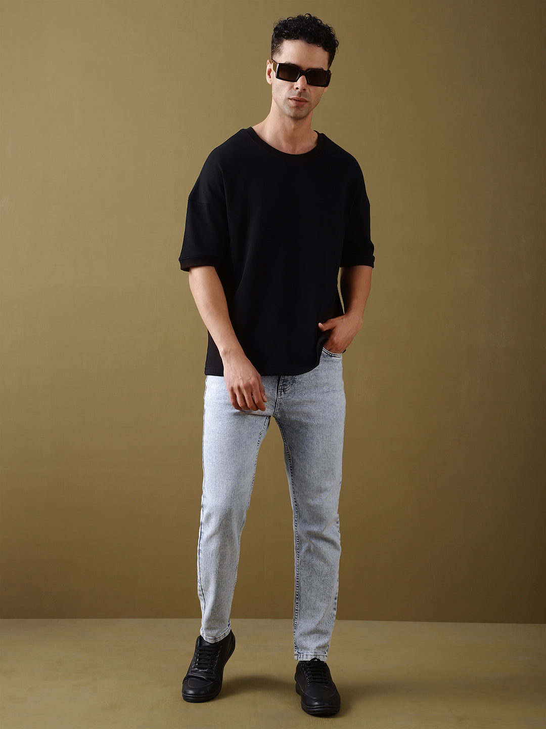 Mens Half Sleeve Round Neck Oversized Fit T-Shirts