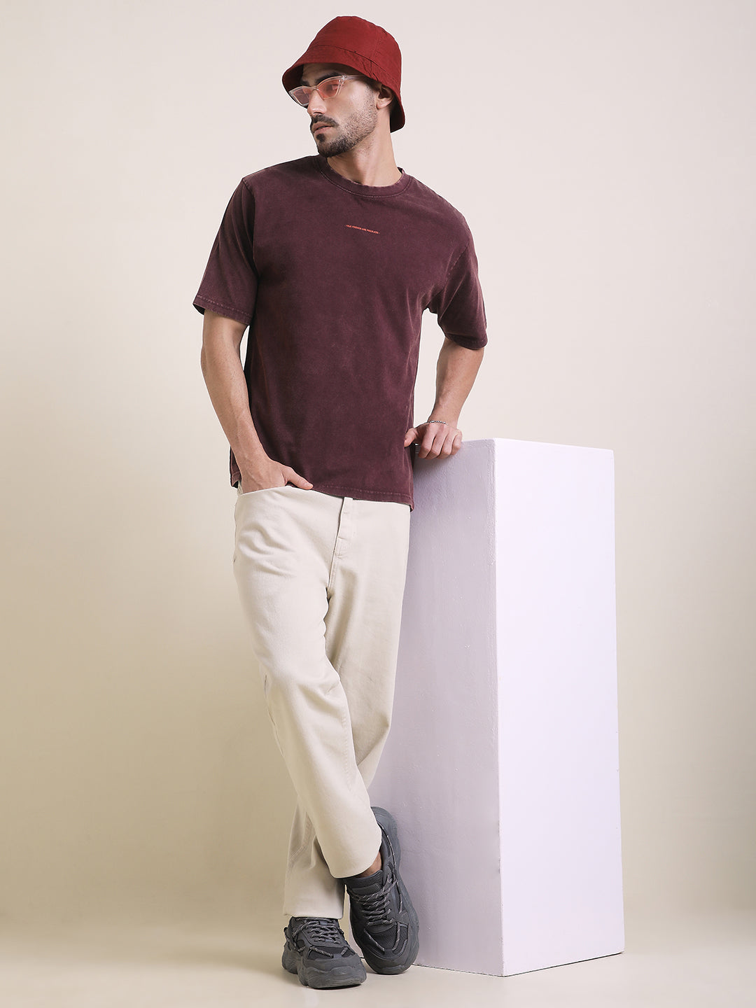 Mens Half Sleeve Round Neck Back Printed Oversized Fit Tshirts