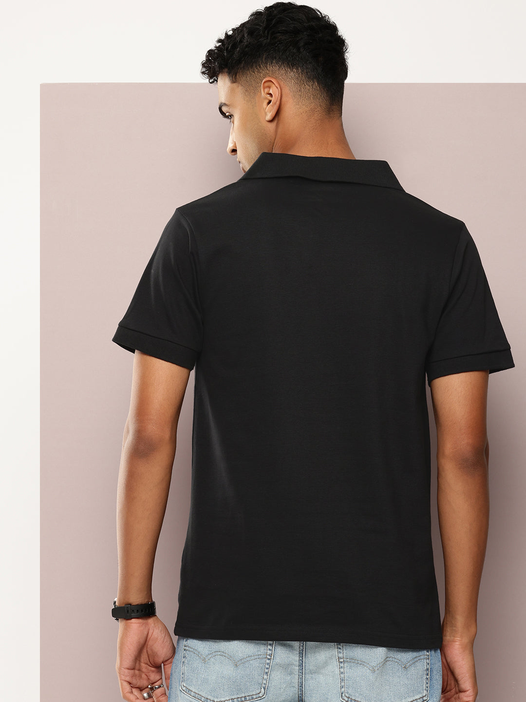 Mens Half Sleeve Polo Neck Solid Regular Fit Tshirts
