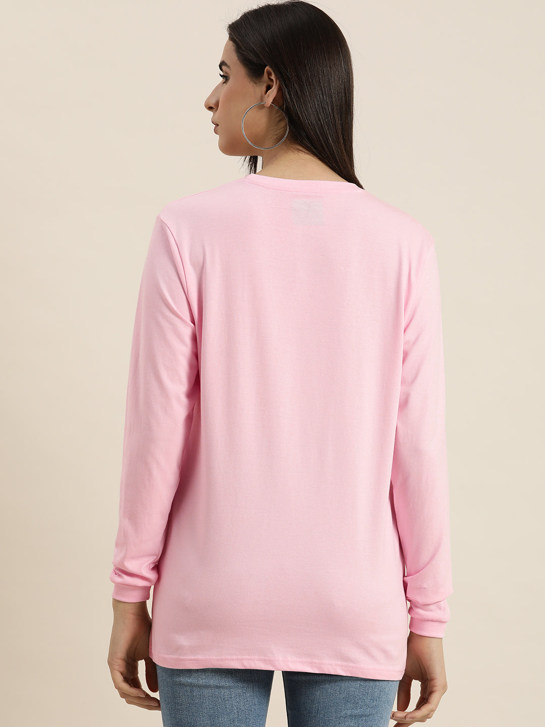 Womens Full Sleeve Round Neck Oversized Fit T-Shirts