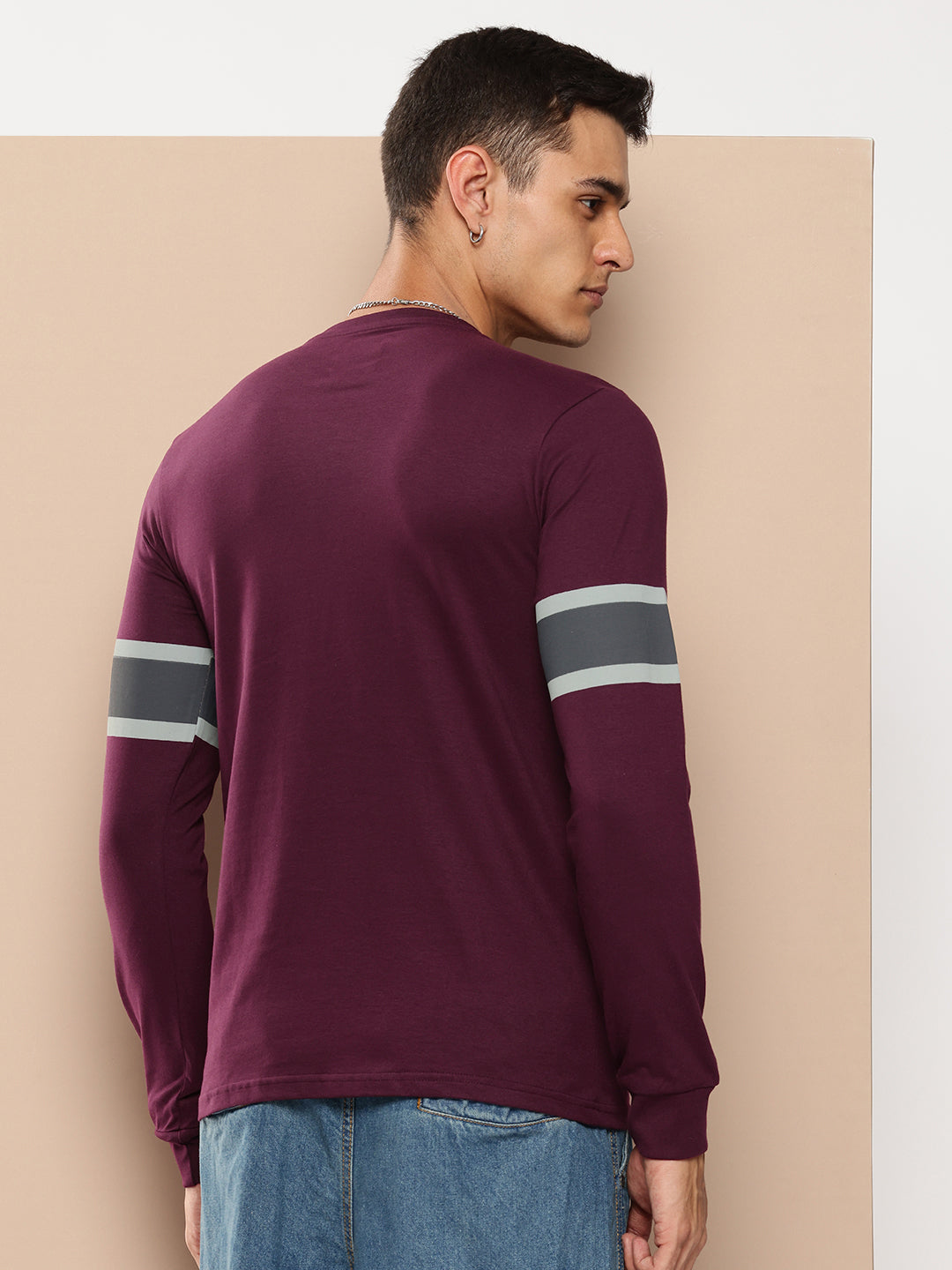 Mens Full Sleeve Round Neck Printed Regular Fit Tshirts