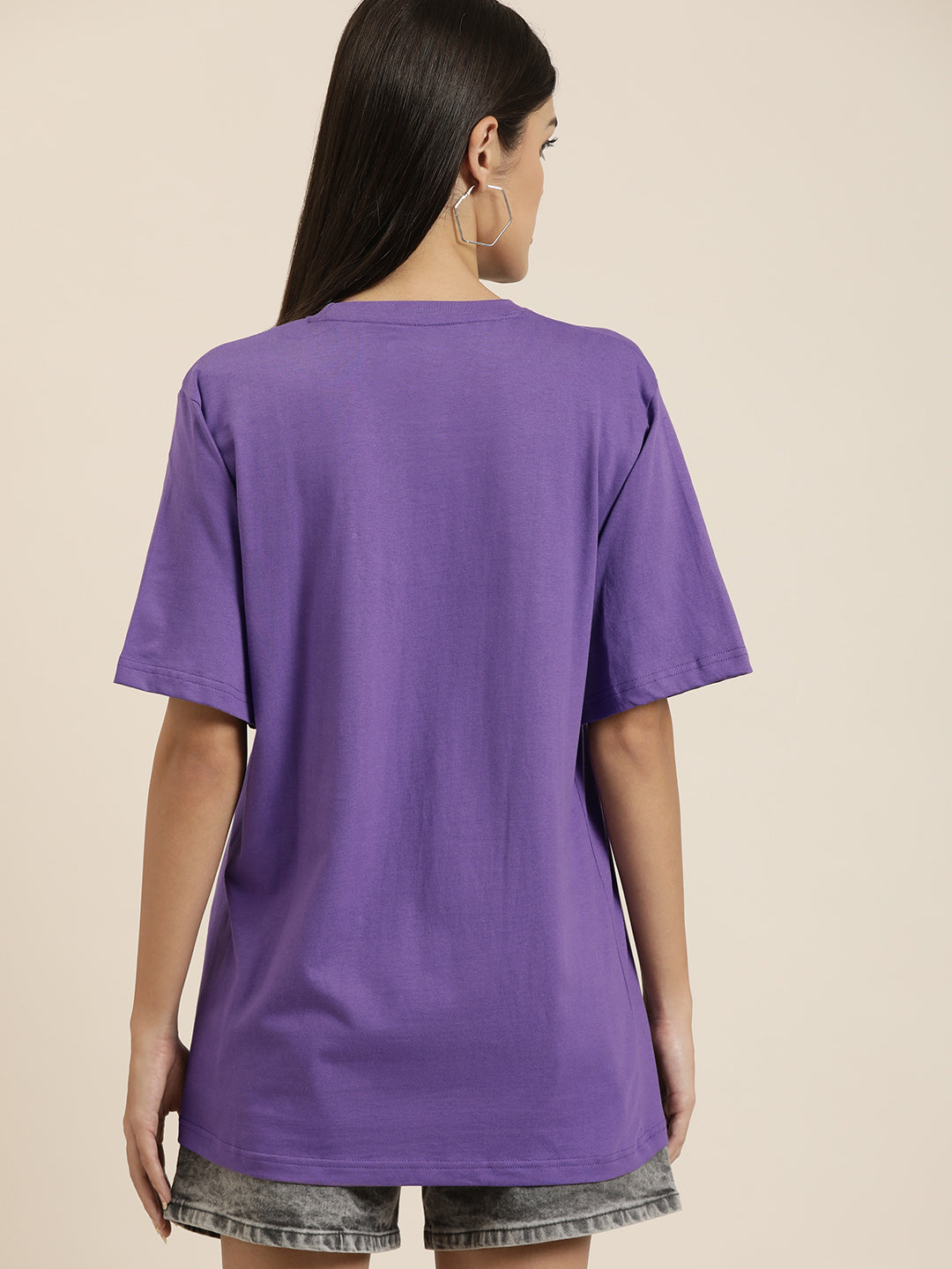 Womens Half Sleeve Round Neck Oversized Fit T-Shirts