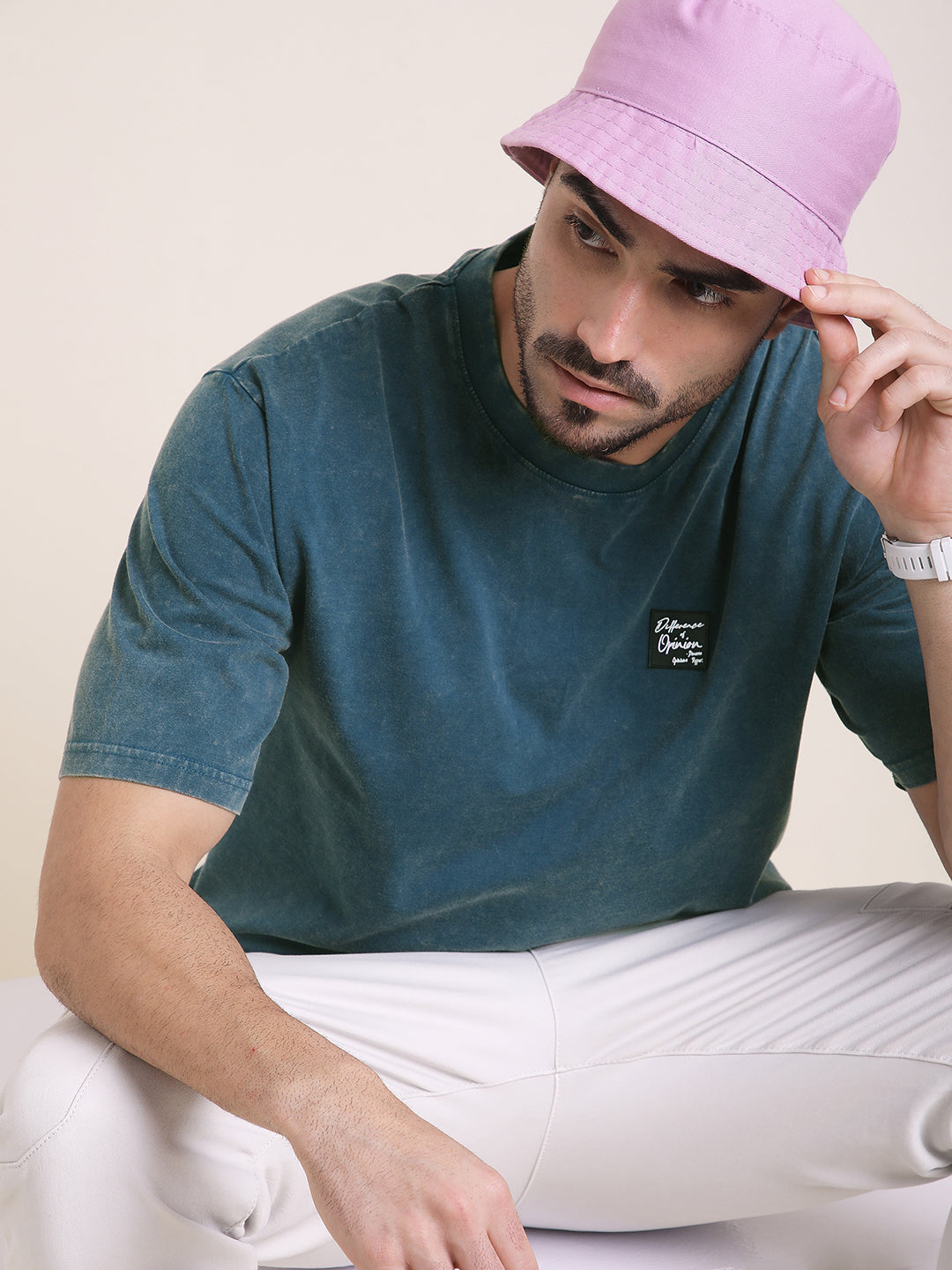 Mens Half Sleeve Round Neck Back Printed Oversized Fit Tshirts