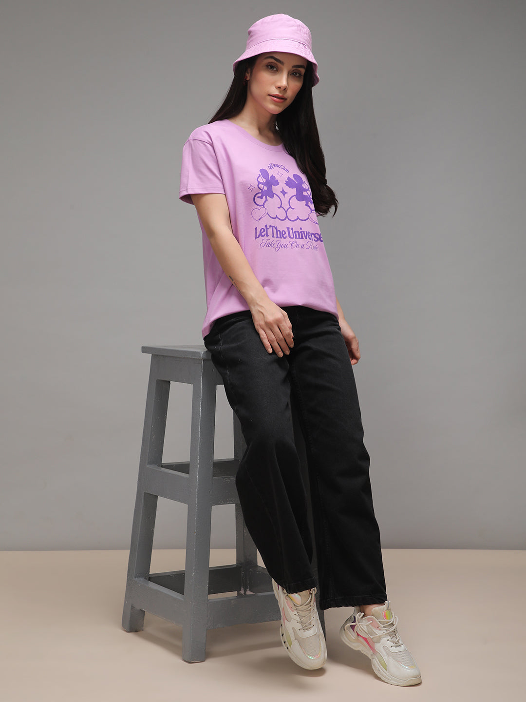 Womens Half Sleeve Round Neck Printed Boxy Fit Tshirts