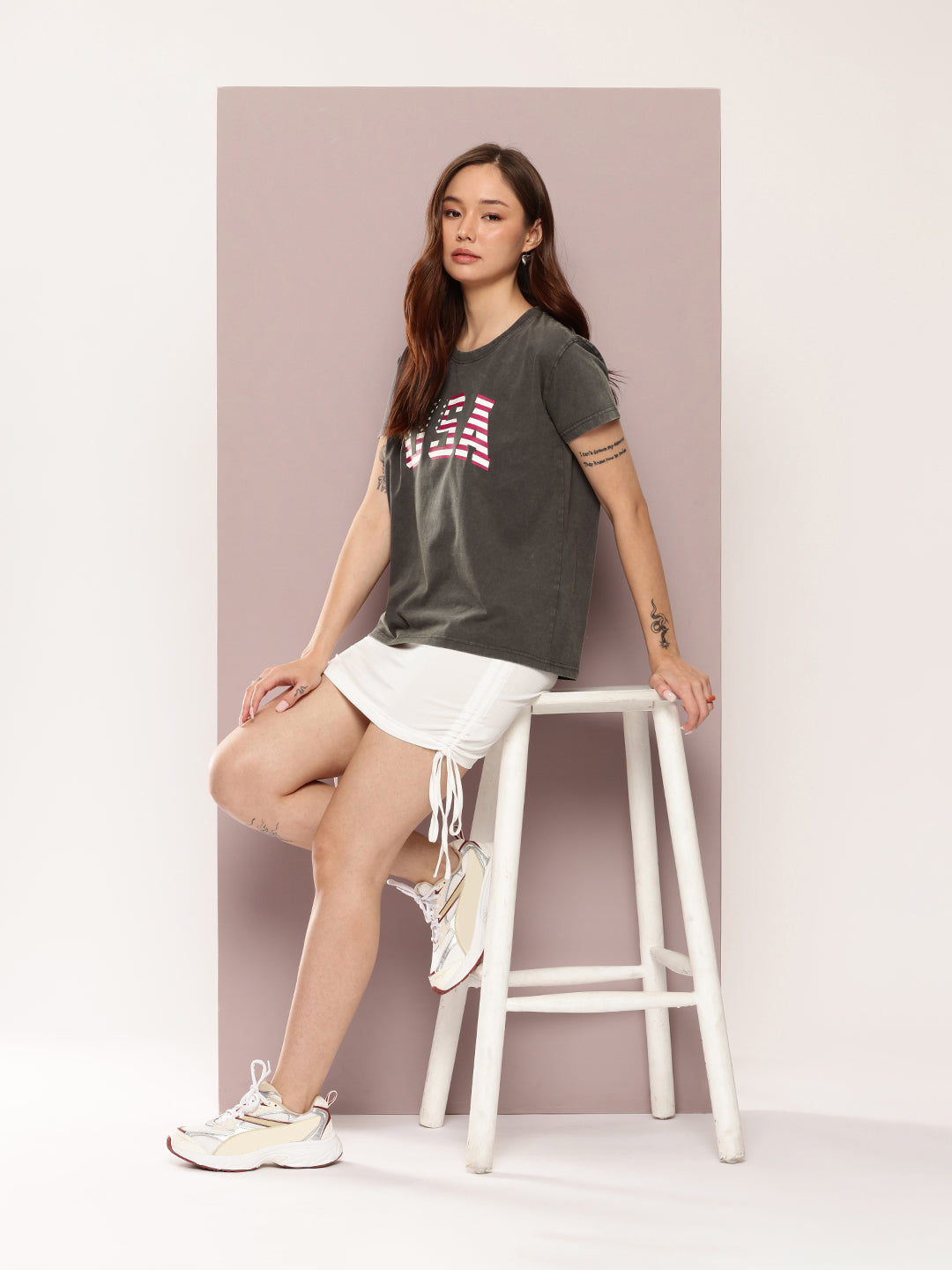 Womens Half Sleeve Round Neck Printed Boxy Fit Tshirts