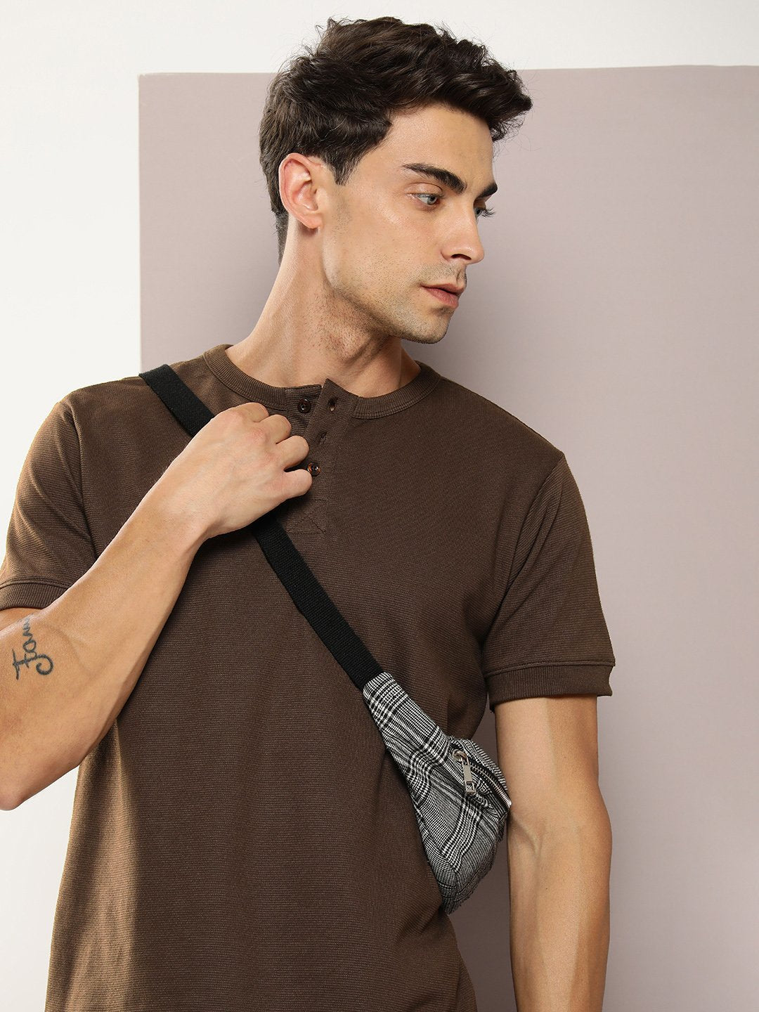 Mens Half Sleeve Henley Neck Regular Fit T-Shirts