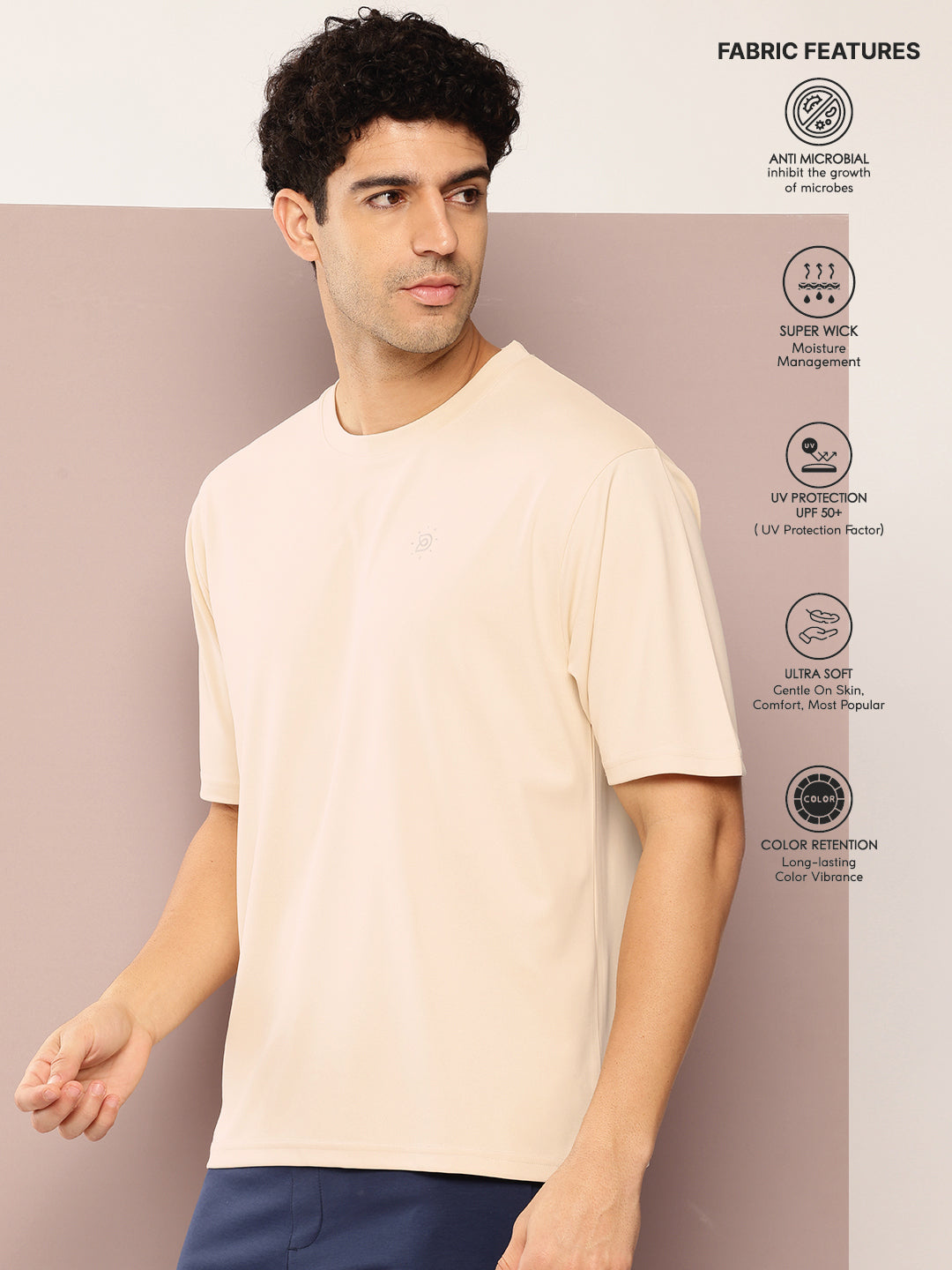Mens Short Sleeve Round Neck Oversized Polyster Tshirt