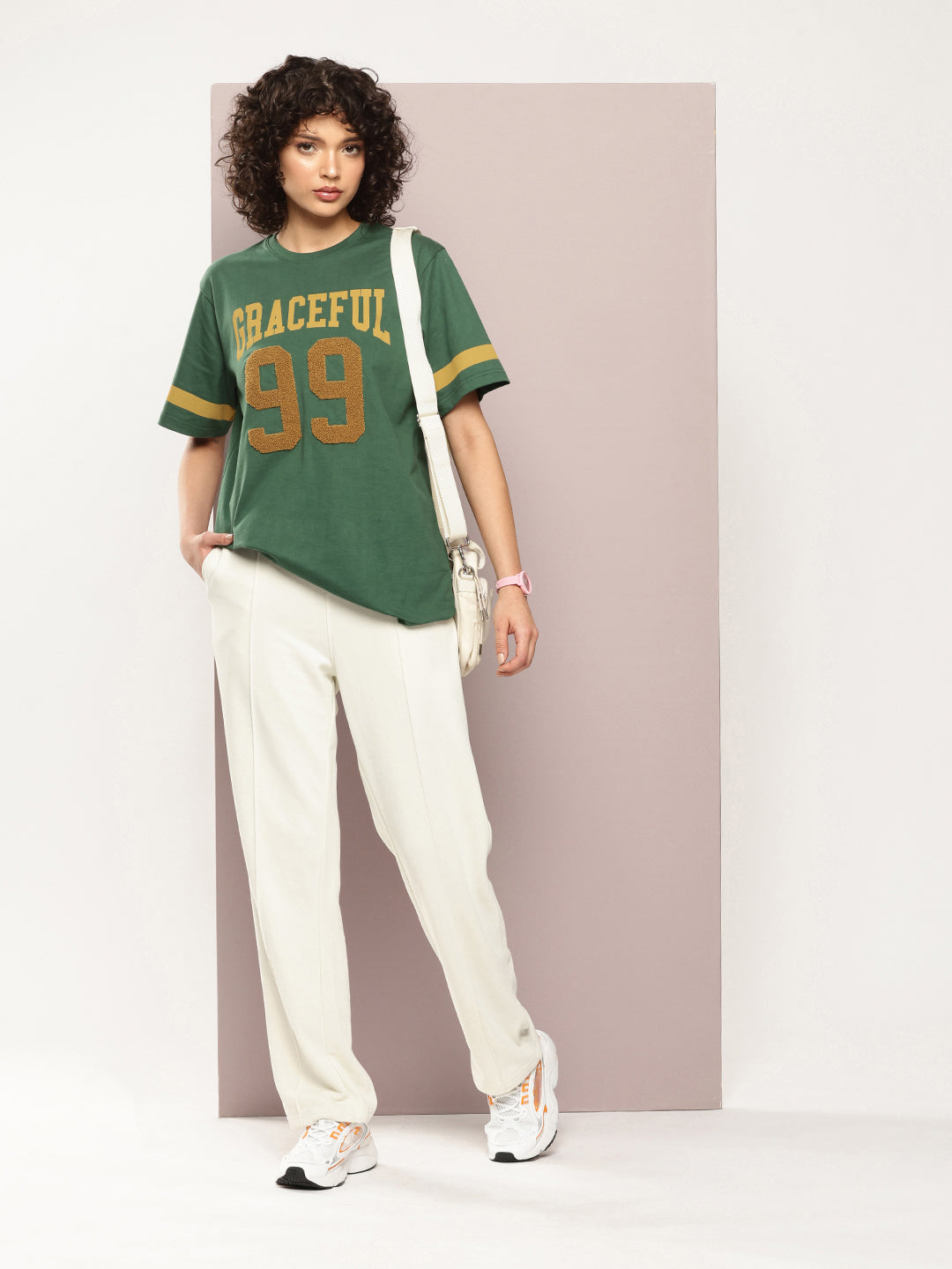 Womens Half Sleeve Round Neck Printed Oversized Fit Tshirts