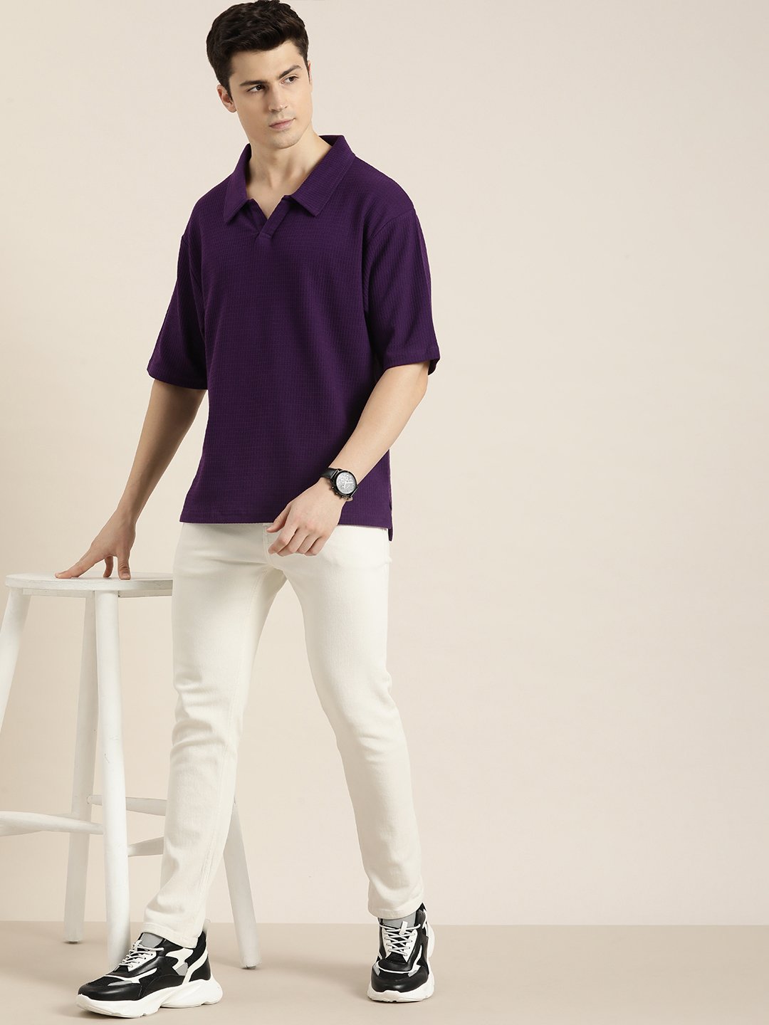 Mens Half Sleeve Oversized Fit Polo T-Shirts
