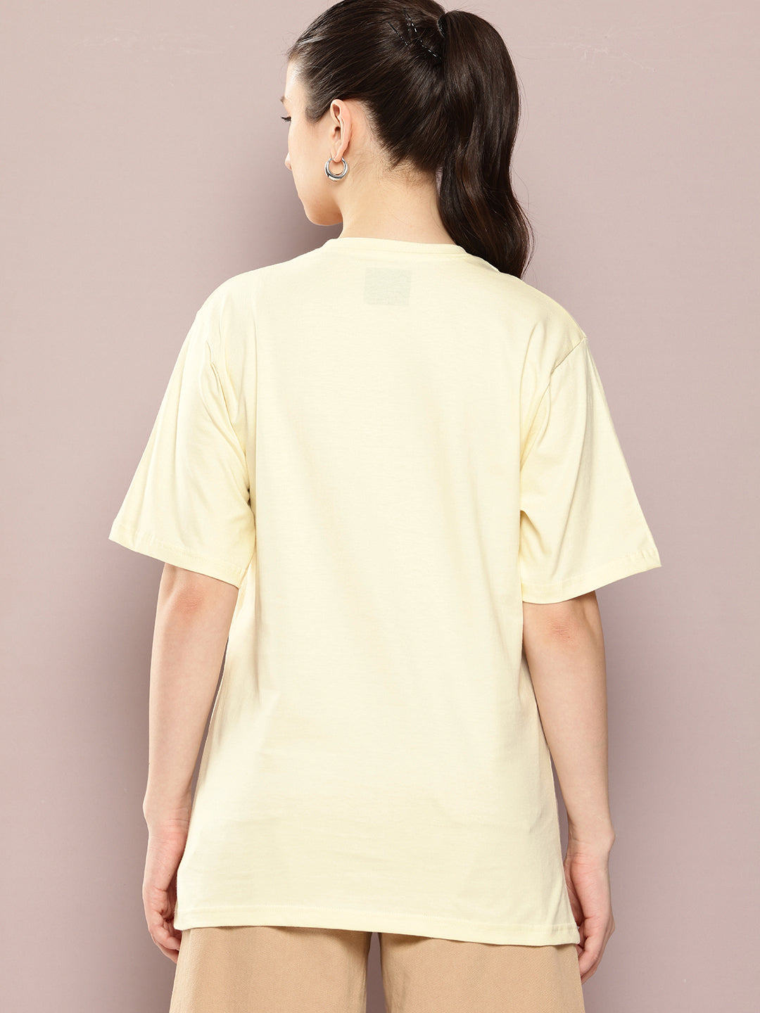 Womens Half Sleeve Round Neck Embroidery Oversized Fit Tshirts
