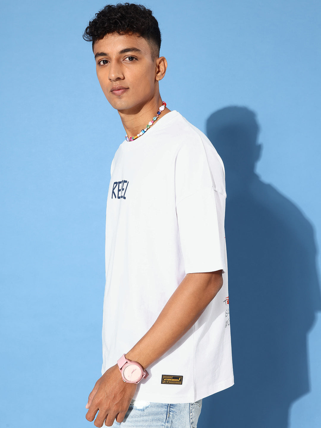 Mens Half Sleeve Drop Shoulder Printed Oversized Fit T-Shirts