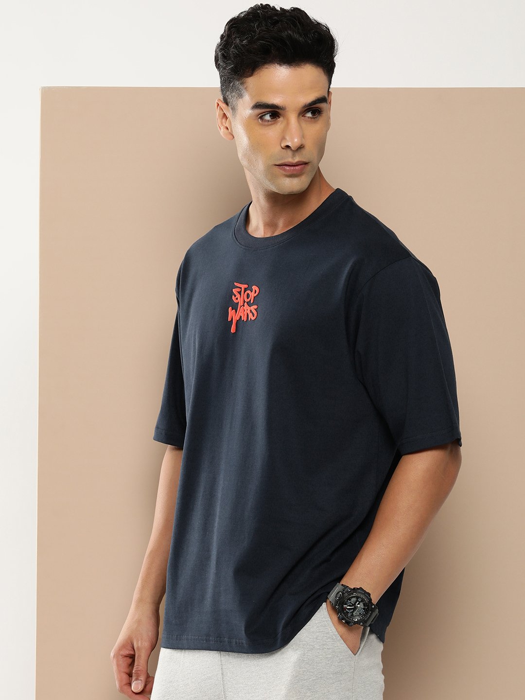 Mens Half Sleeve Round Neck Oversized Fit T-Shirts