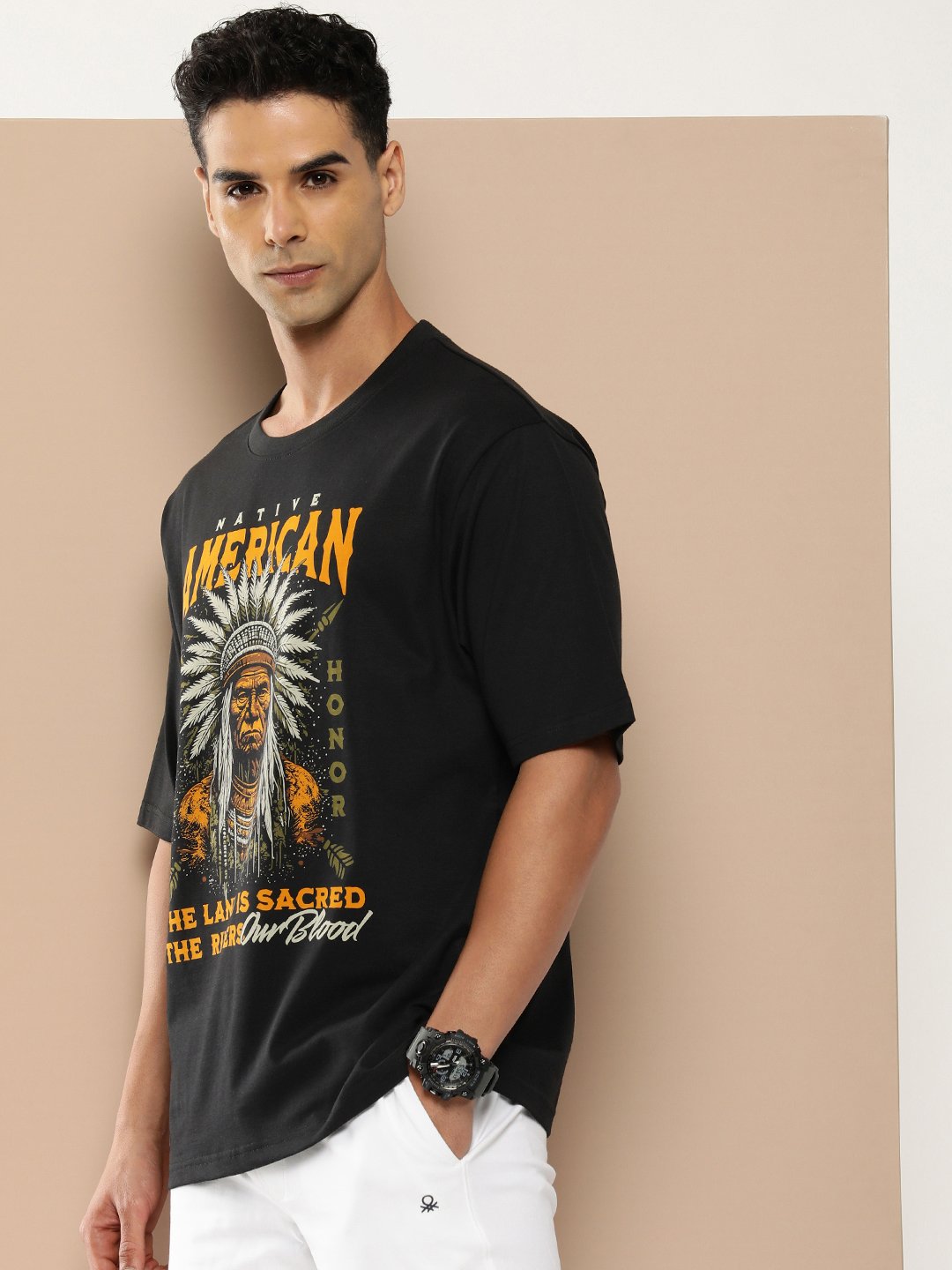 Mens Half Sleeve Round Neck Oversized Fit T-Shirts
