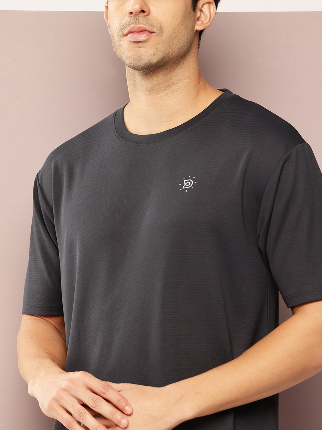 Mens Short Sleeve Round Neck Oversized Polyster Tshirt