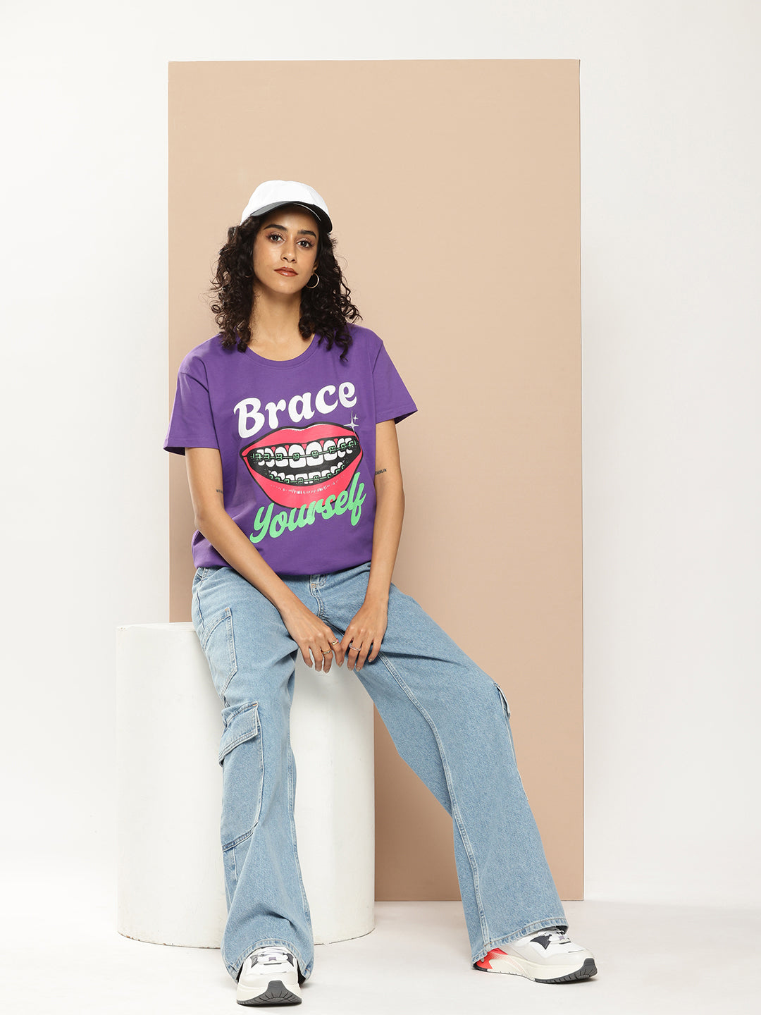 Womens Half Sleeve Round Neck Printed Boxy Fit Tshirts