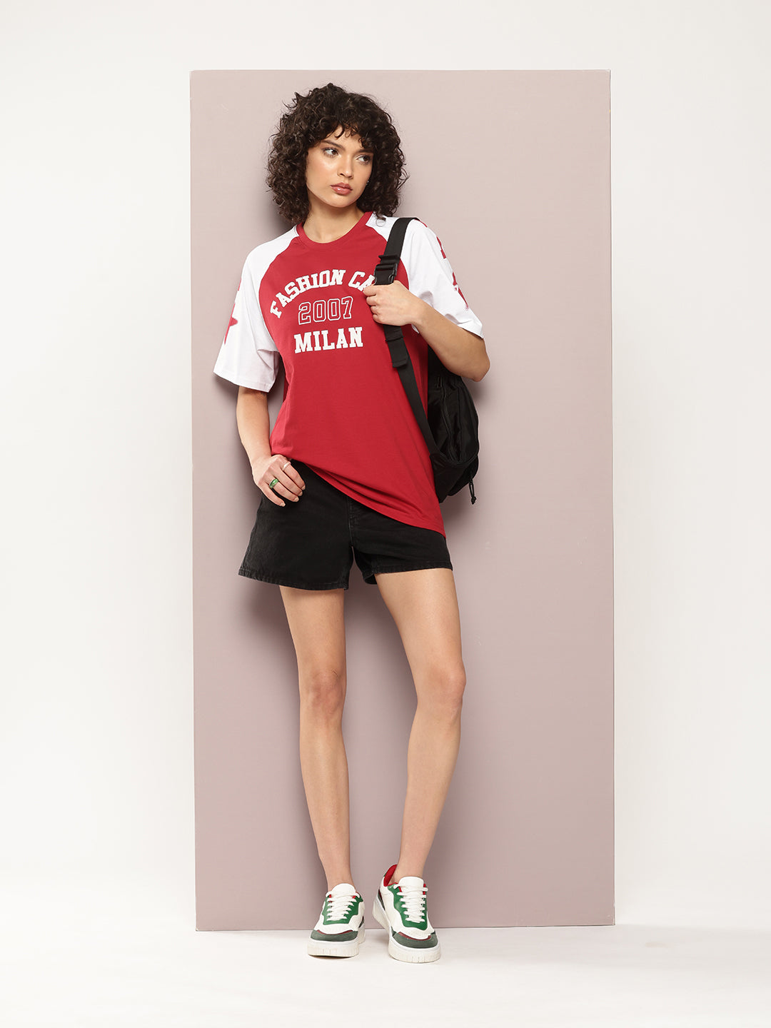 Womens Half Sleeve Round Neck Printed Oversized Fit Tshirts