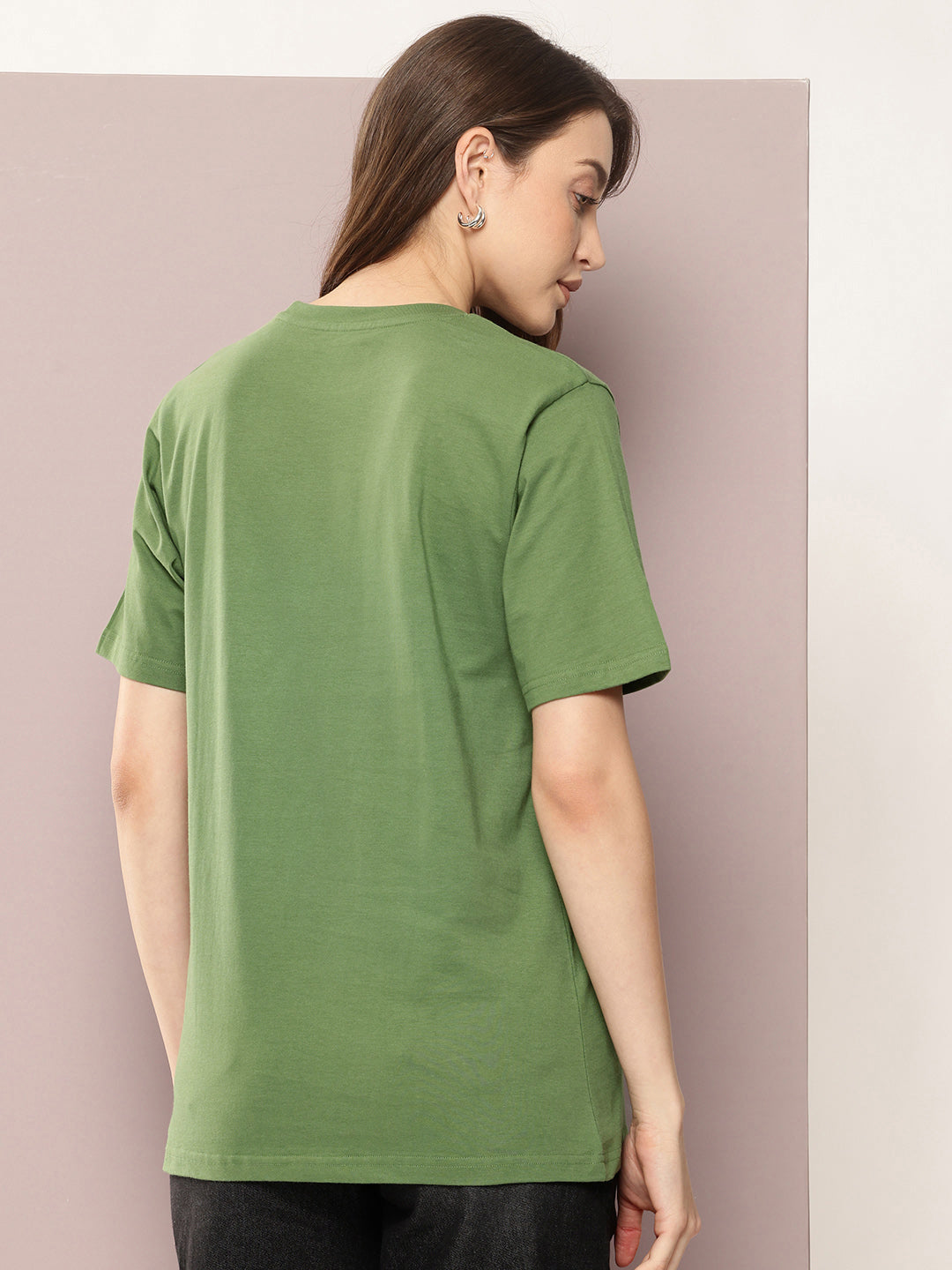 Womens Half Sleeve Round Neck Printed Oversized Fit Tshirts