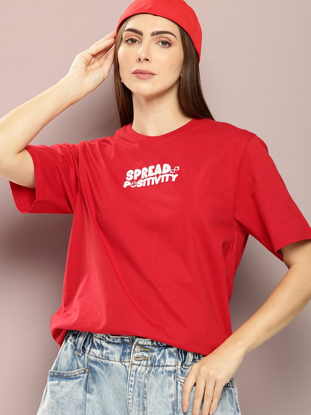 Womens Half Sleeve Round Neck Oversized Fit T-Shirts