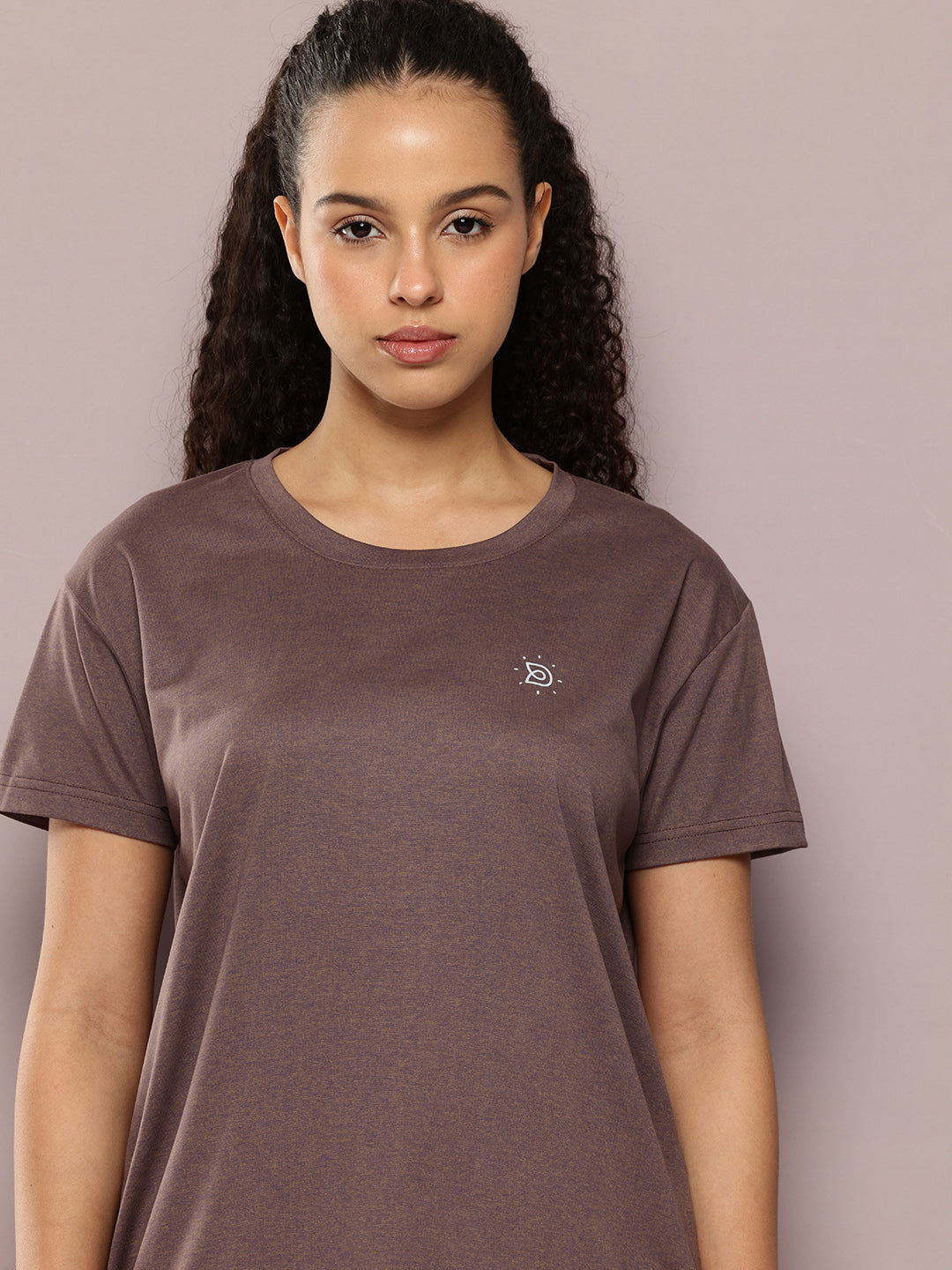 Womens Half Sleeve Round Neck Solid Boxy Fit Tshirts