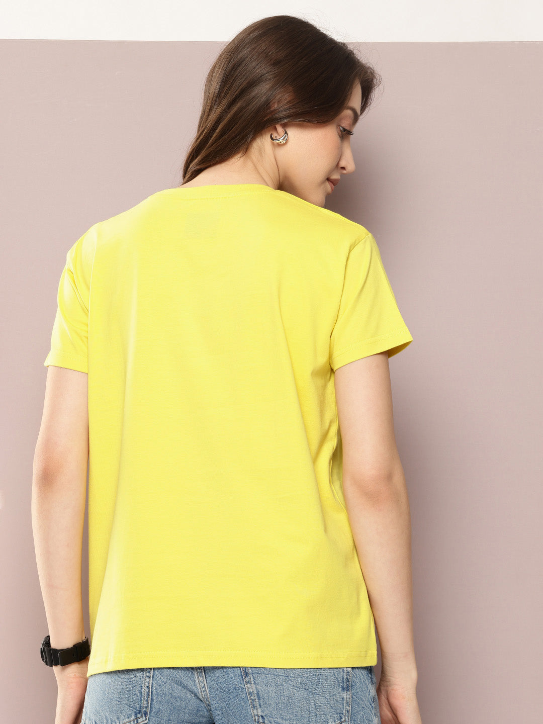 Womens Half Sleeve Round Neck Embroidered Boxy Fit Tshirts