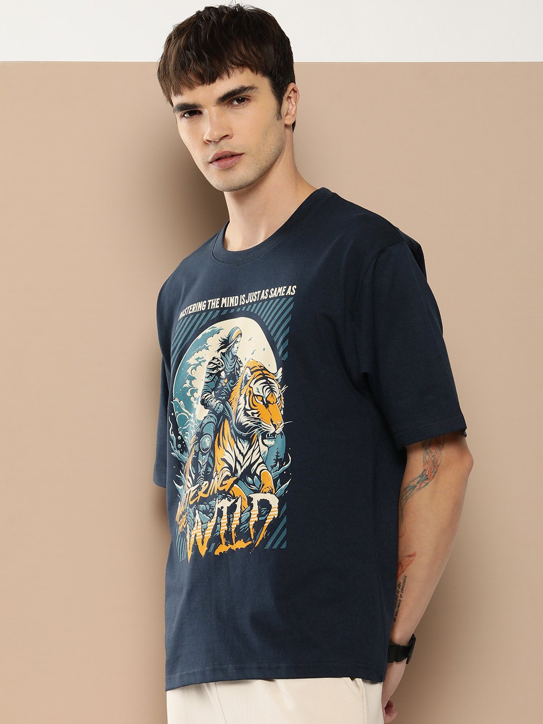 Mens Half Sleeve Round Neck Oversized Fit T-Shirts