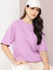 Womens Half Sleeve Round Neck Solid Oversized Fit Tshirts