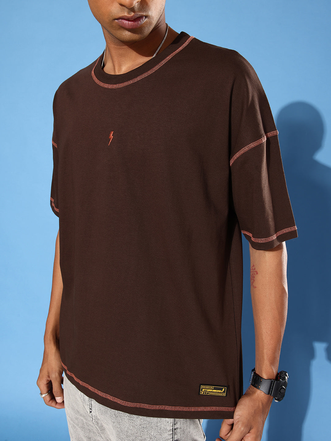 Mens Half Sleeve Drop Shoulder Plain Oversized Fit T-Shirts