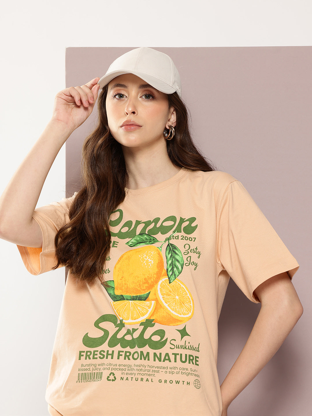 Womens Half Sleeve Round Neck Printed Oversized Fit Tshirts