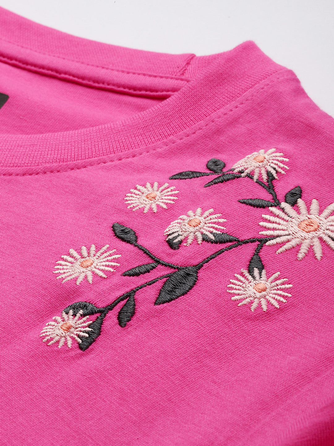 Womens Half Sleeve Round Neck Embroidered Regular Fit Tshirts