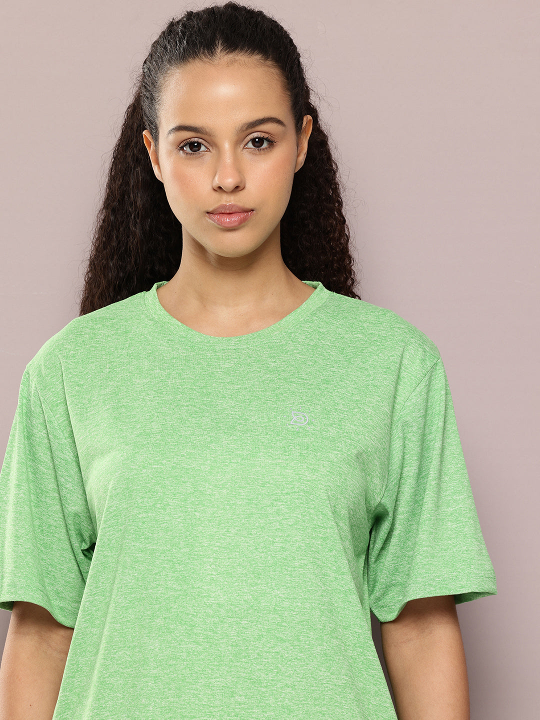 Womens Half Sleeve Round Neck Solid Oversized Fit Tshirts