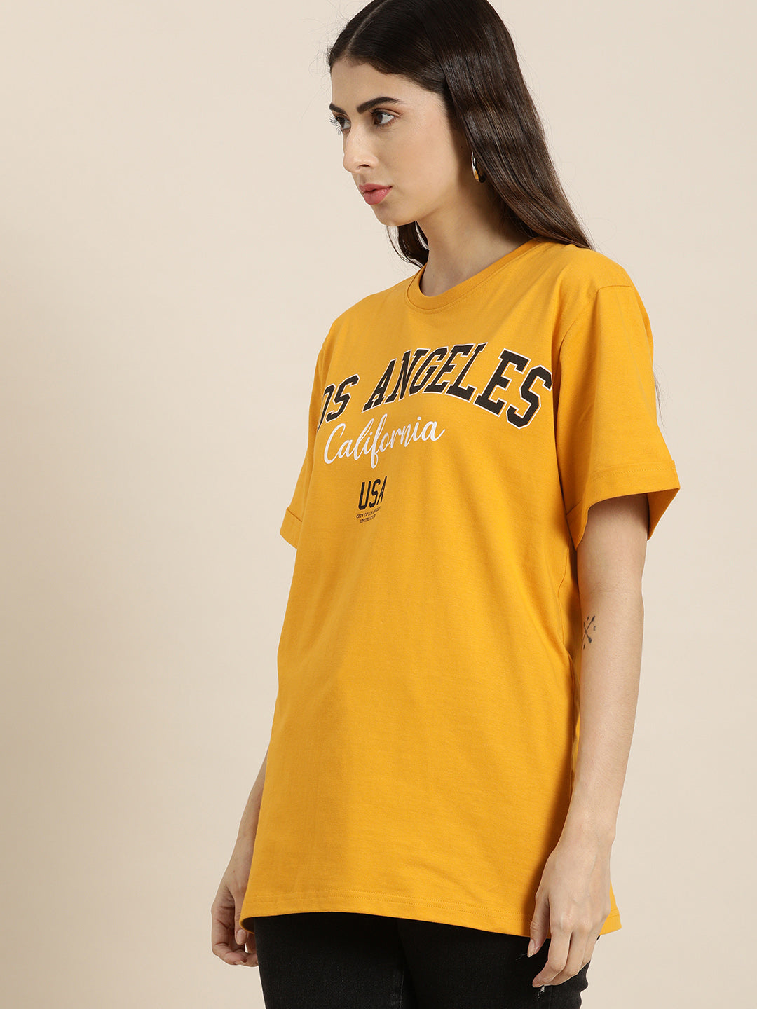 Womens Half Sleeve Round Neck Oversized Fit T-Shirts